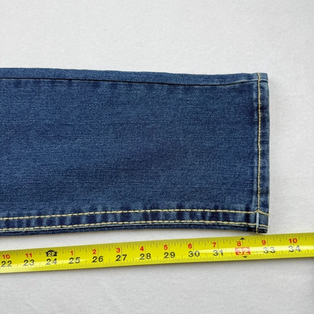 True Religion Men's Rocco Big T Stretch Skinny Abyss Blue Denim Jeans 34x32 NWT